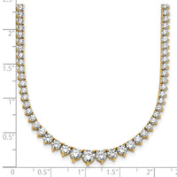 14k 10 1/10ct Lab Grown Diamond VS+ F+ 16in Grad Tennis Necklace