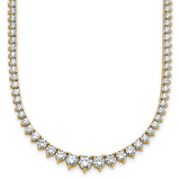14k 10 1/10ct Cert Lab Grown Diamond VS+ F+ 16in Grad Tennis Necklace