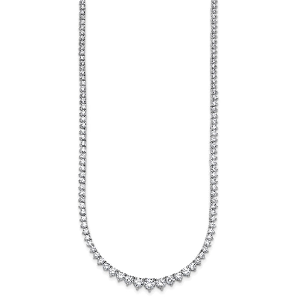 14kw 10 7/8ct Cert Lab Grown Diamond VS/SI+ G+ 18in Grad Tennis Necklace