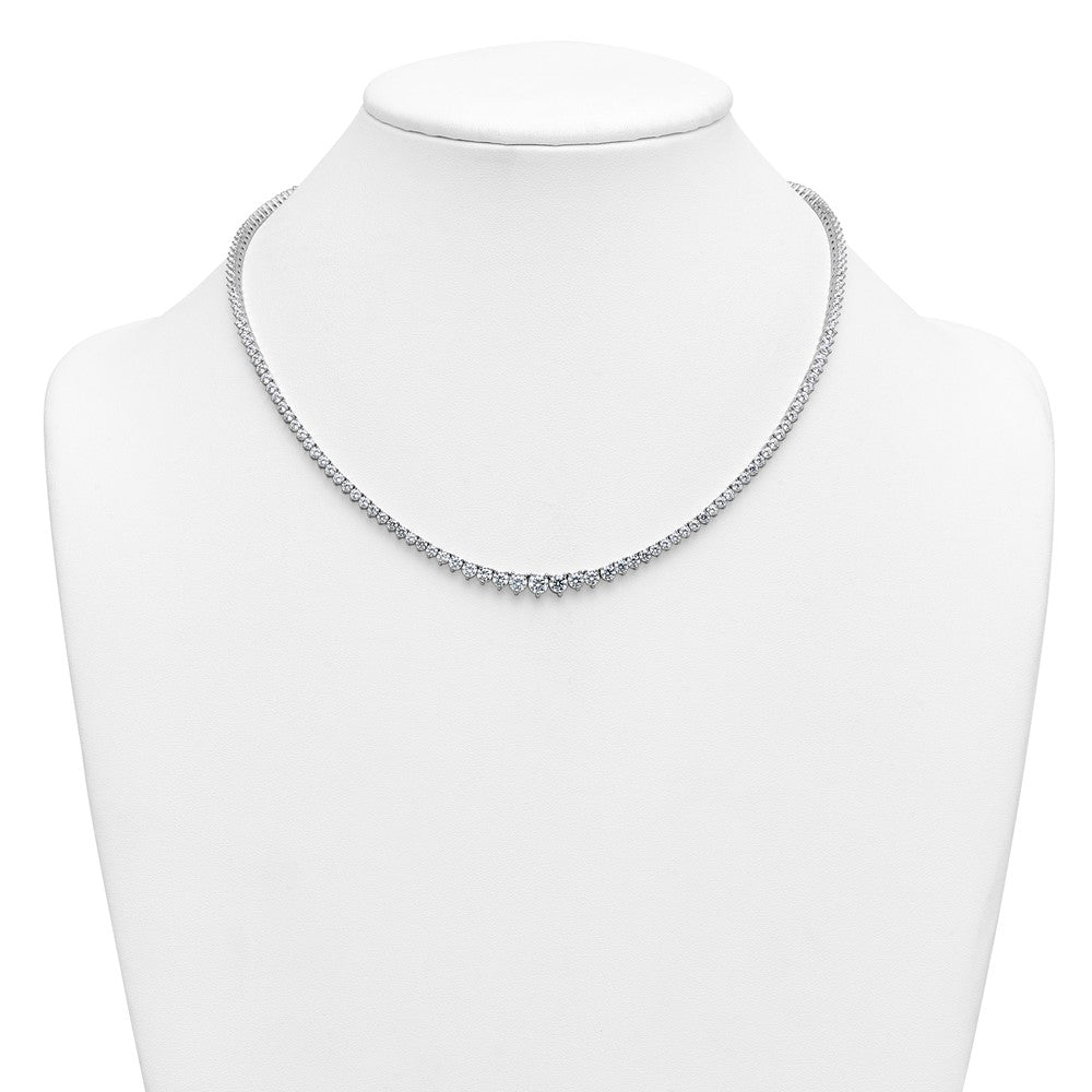 14kw 10 7/8ct Cert Lab Grown Diamond VS+ F+ 18in Grad Tennis Necklace