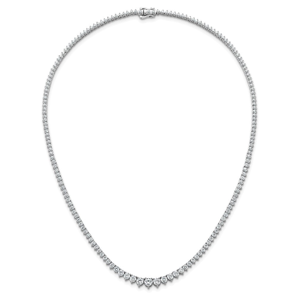 14kw 10 7/8ct Cert Lab Grown Diamond VS/SI+ G+ 18in Grad Tennis Necklace