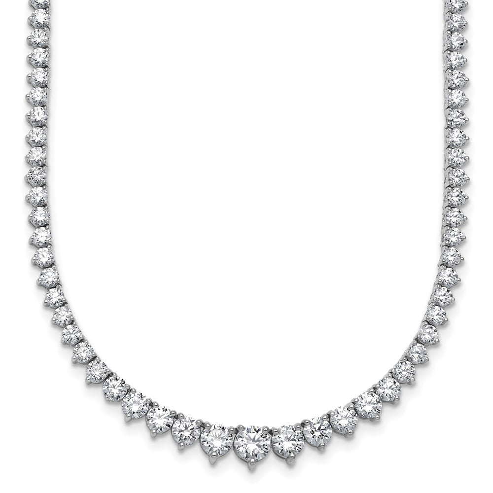 14kw 10 7/8ct Cert Lab Grown Diamond VS+ F+ 18in Grad Tennis Necklace