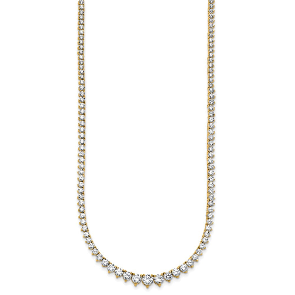 14k 10 7/8ct Lab Grown Diamond VS/SI+ G+ 18in Grad Tennis Necklace