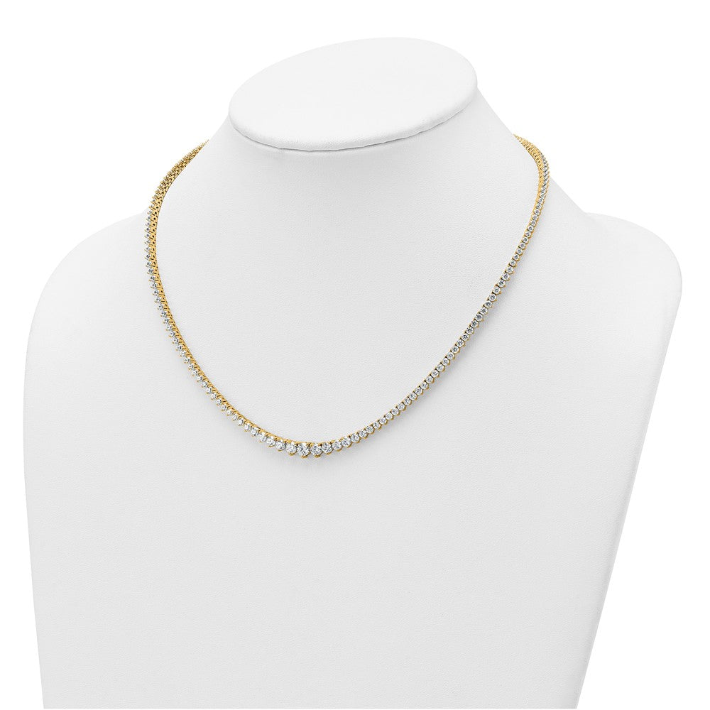 14k 10 7/8ct Lab Grown Diamond VS/SI+ G+ 18in Grad Tennis Necklace