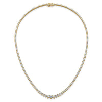 14k 10 7/8ct Lab Grown Diamond VS/SI+ G+ 18in Grad Tennis Necklace