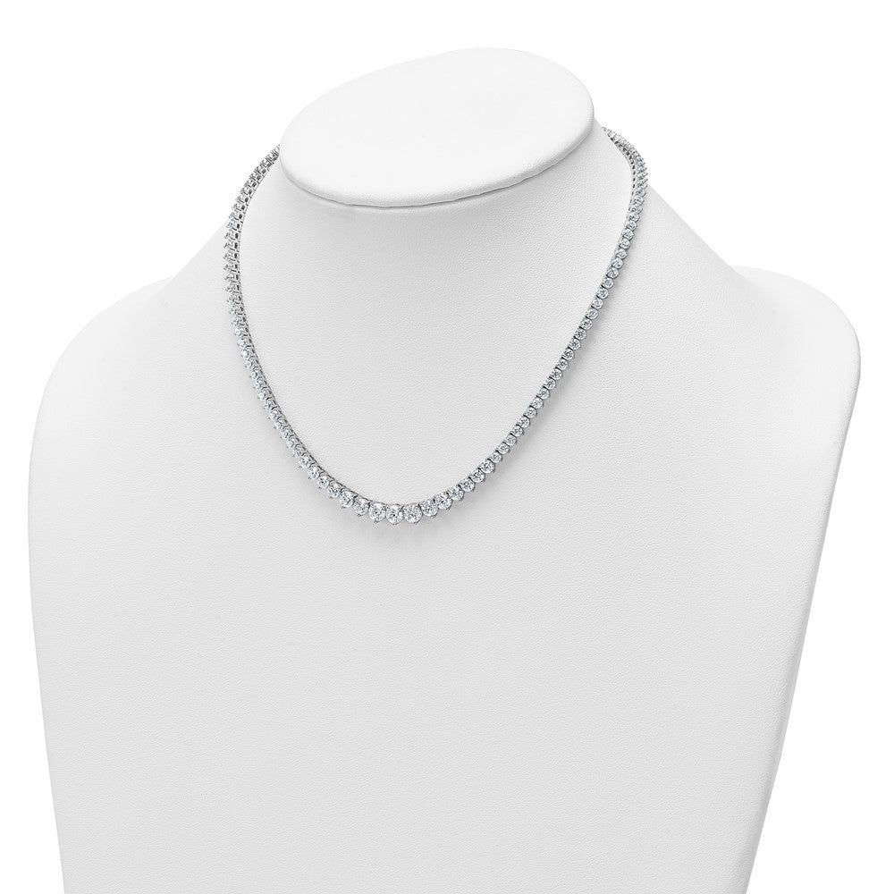 14kw 15 1/10ct Lab Grown Diamond VS/SI+ G+ 16in Grad Tennis Necklace