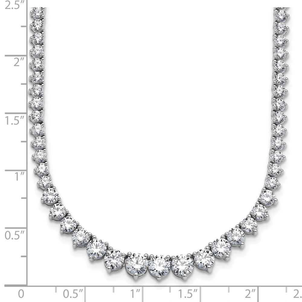 14kw 15 1/10ct Cert Lab Grown Diamond VS+ F+ 16in Grad Tennis Necklace