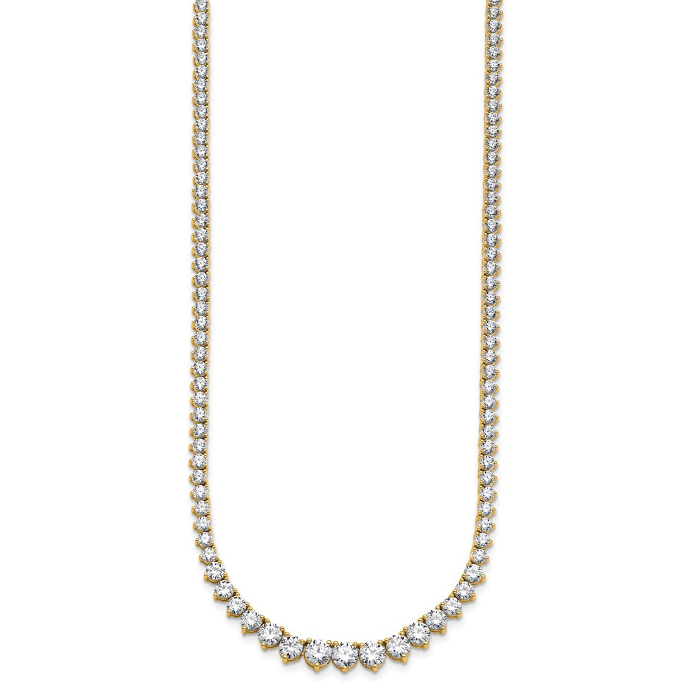 14k 15 1/10ct Lab Grown Diamond VS+ F+ 16in Grad Tennis Necklace