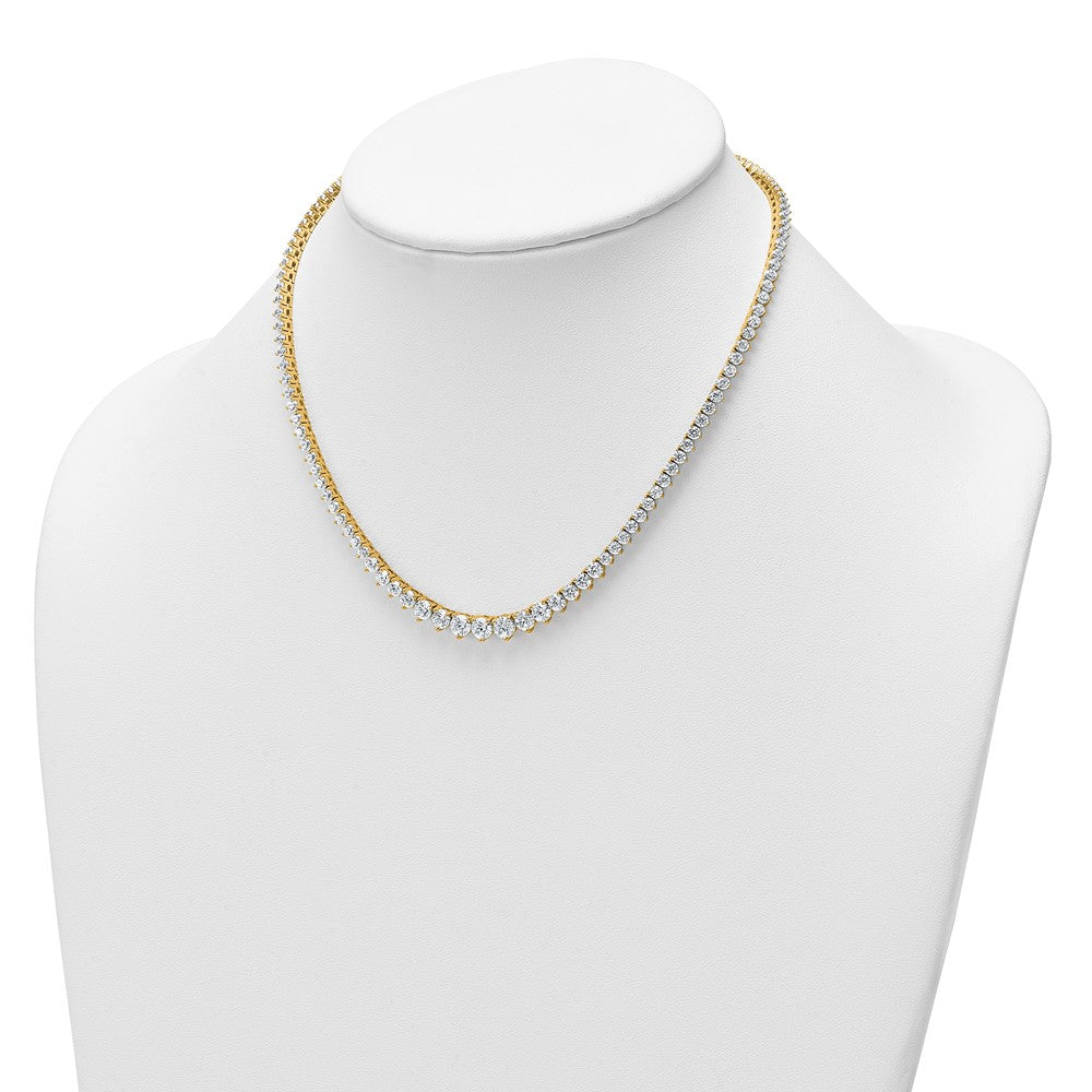 14k 15 1/10ct Cert Lab Grown Diamond VS+ F+ 16in Grad Tennis Necklace