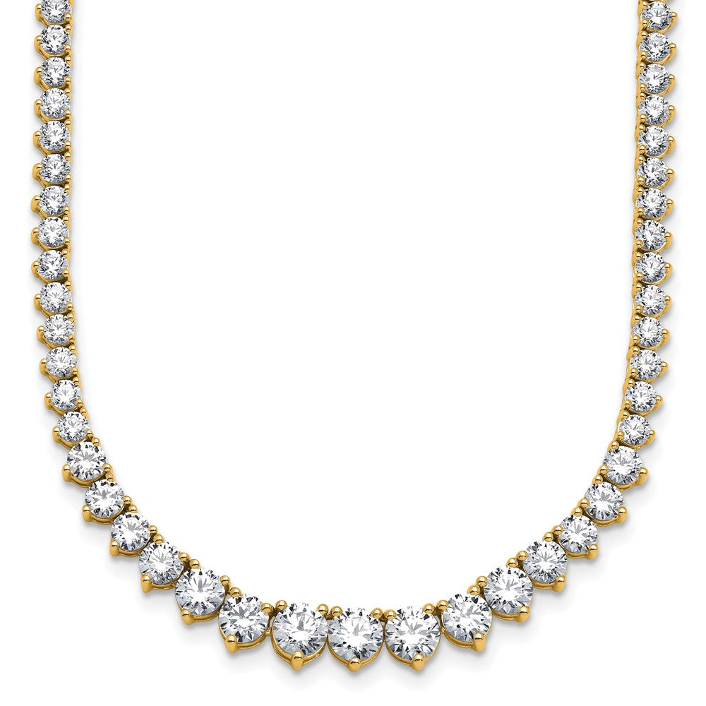 14k 15 1/10ct Cert Lab Grown Diamond VS+ F+ 16in Grad Tennis Necklace