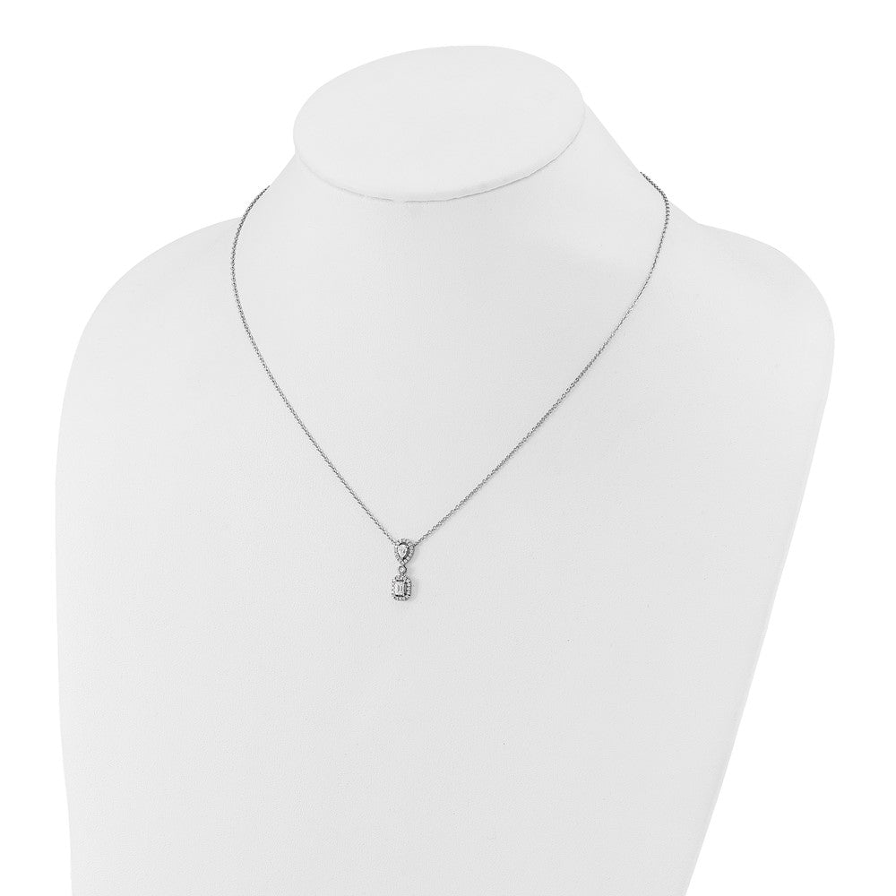 14kw 1/2ct Lab Grown Diamond VS+ F+ Comp 18in Halo Dangle Necklace