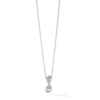 14kw 1/2ct Lab Grown Diamond VS+ F+ Comp 18in Halo Dangle Necklace