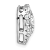 14kw 7/8ct Lab Grown Dia VS/SI+ G+ Comp Halo Heart Chain Slide Pendant