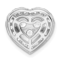 14kw 7/8ct Lab Grown Dia VS/SI+ G+ Comp Halo Heart Chain Slide Pendant
