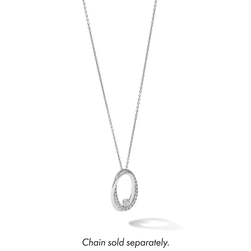 14kw 1/2ct Lab Grown Diamond VS/SI+ G+ Comp Double Oval Chain Slide