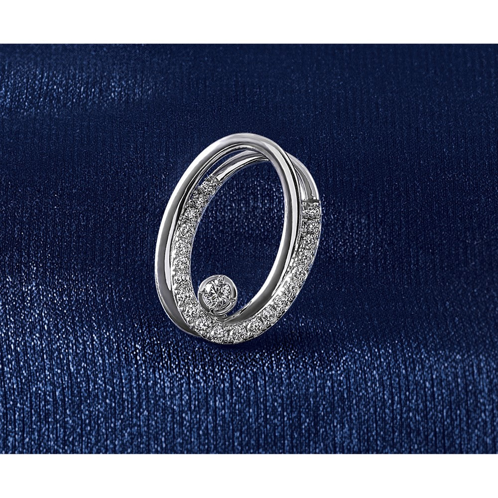 14kw 1/2ct Lab Grown Diamond VS/SI+ G+ Comp Double Oval Chain Slide