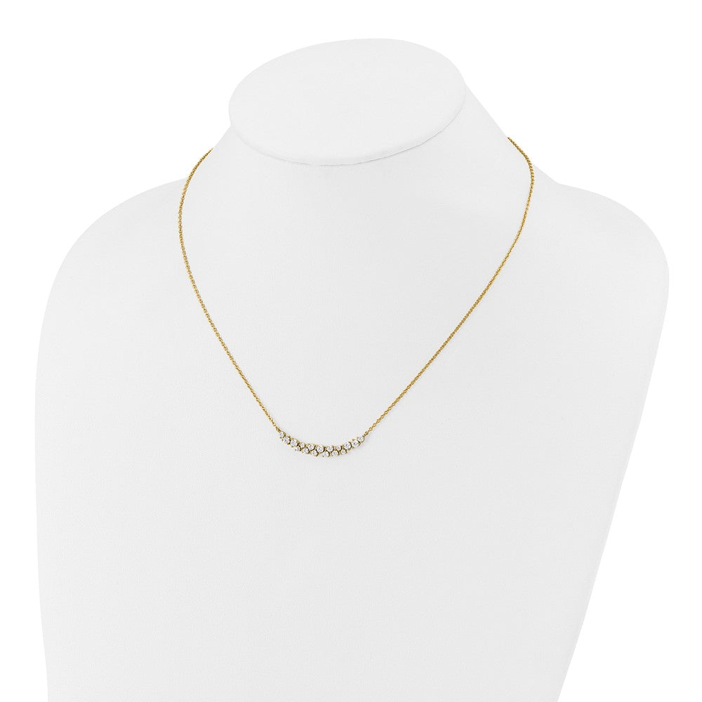 14k 7/8ct Lab Grown Diamond VS/SI+ G+ Comp 18in Fashion Bar Necklace