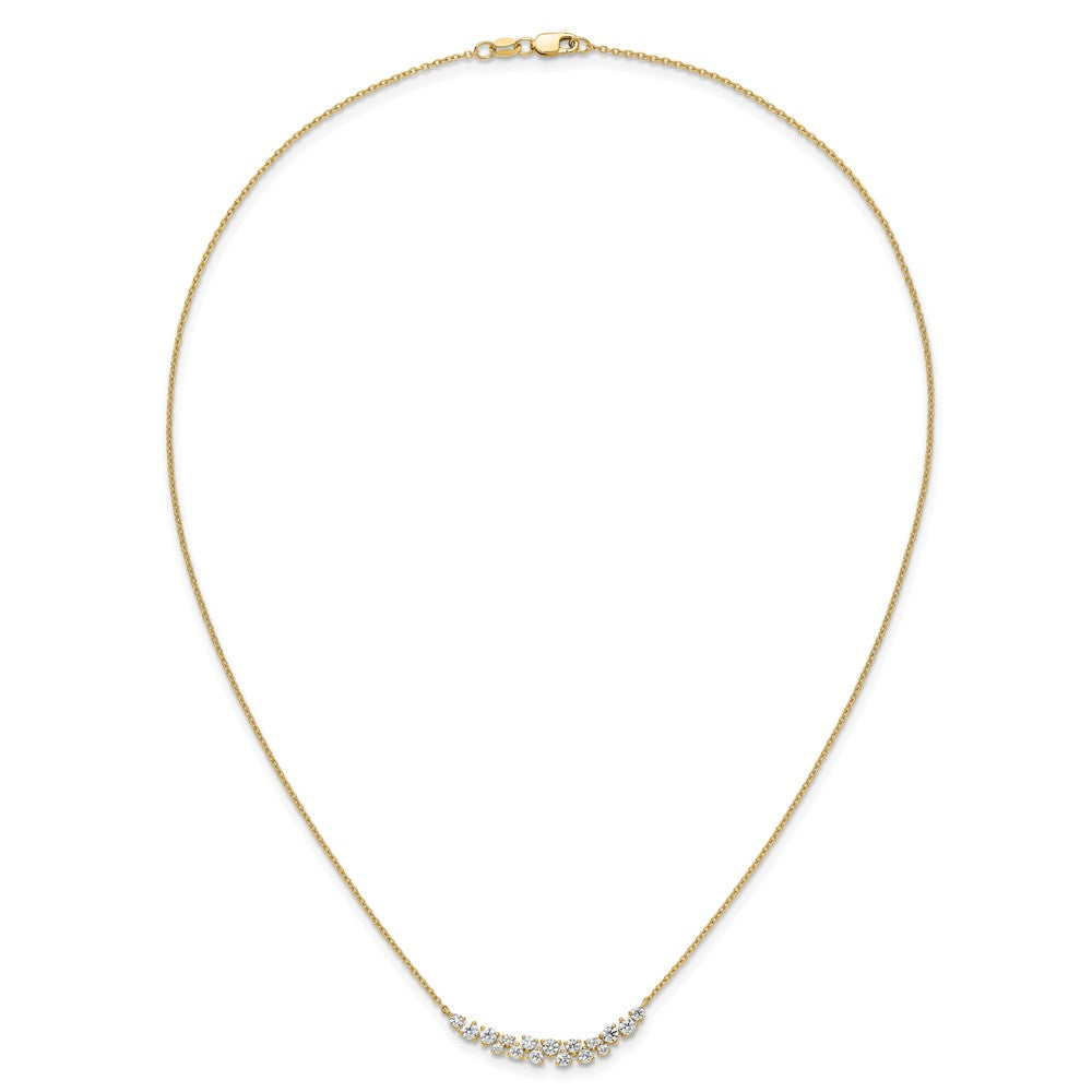 14k 7/8ct Lab Grown Diamond VS/SI+ G+ Comp 18in Fashion Bar Necklace