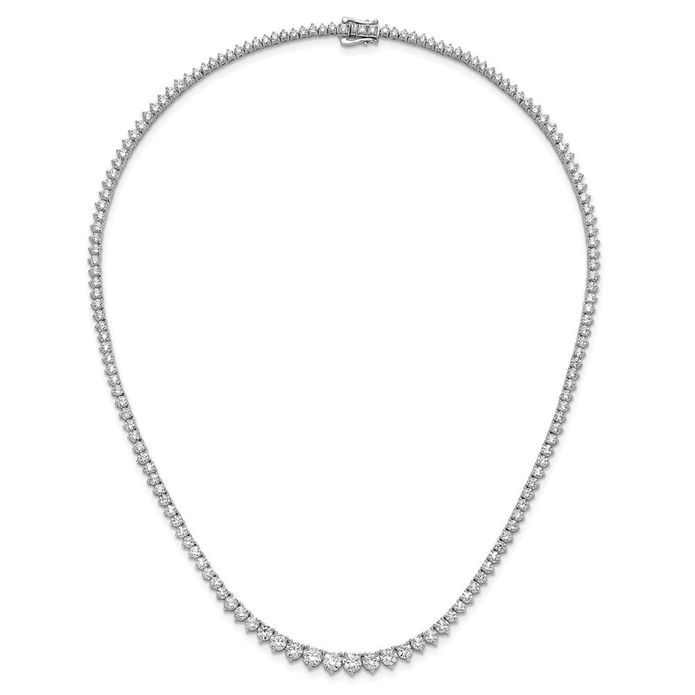 14kw 16 1/3ct Cert Lab Grown Diamond VS/SI+ G+ 18in Grad Tennis Necklace