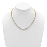 14k 16 1/3ct Lab Grown Diamond VS+ F+ 18in Grad Tennis Necklace