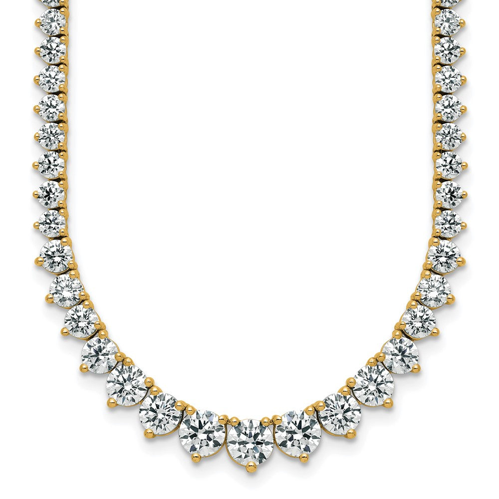 14k 16 1/3ct Lab Grown Diamond VS+ F+ 18in Grad Tennis Necklace