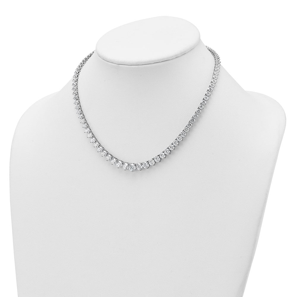 14kw 25 3/8ct Cert Lab Grown Diamond VS/SI+ G+ 16in Grad Tennis Necklace
