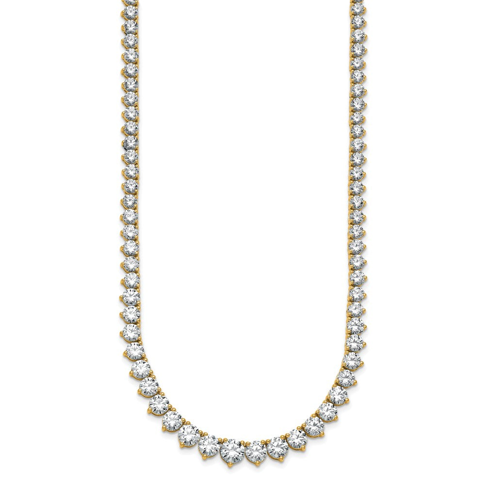 14k 25 3/8ct Lab Grown Diamond VS+ F+ 16in Grad Tennis Necklace
