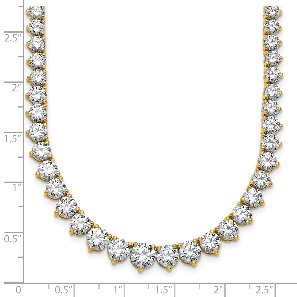 14k 25 3/8ct Lab Grown Diamond VS+ F+ 16in Grad Tennis Necklace