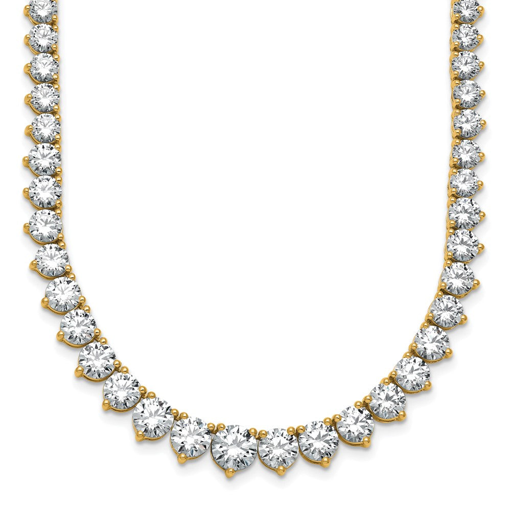14k 25 3/8ct Lab Grown Diamond VS+ F+ 16in Grad Tennis Necklace