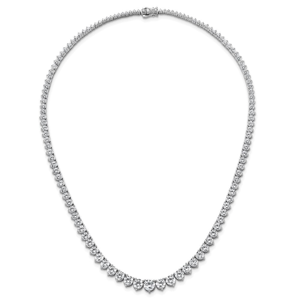 14kw 26 3/4ct Cert Lab Grown Diamond VS/SI+ G+ 18in Grad Tennis Necklace