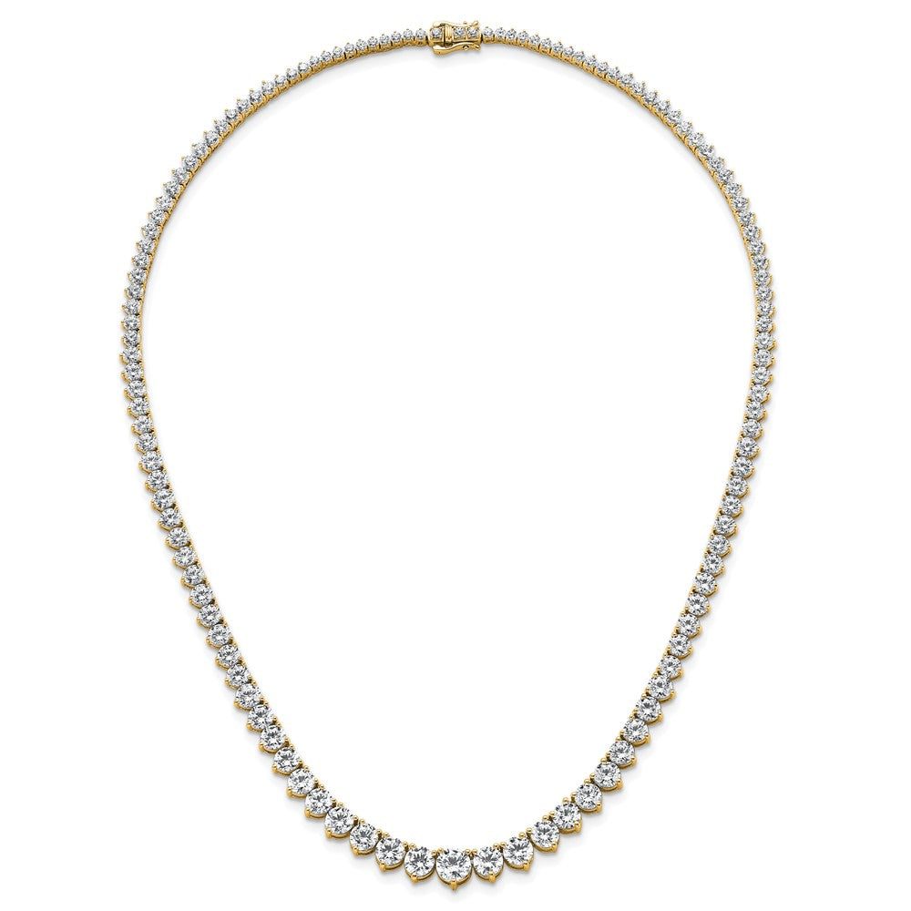 14k 26 3/4ct Cert Lab Grown Diamond VS+ F+ 18in Grad Tennis Necklace