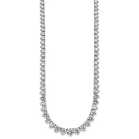 14kw 27 3/4ct Cert Lab Grown Dia VS+ F+ 20in Graduated Tennis Necklace