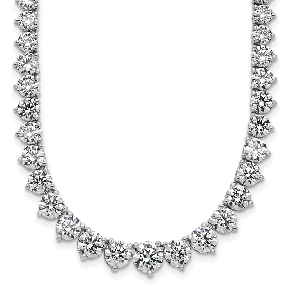 14kw 27 3/4ct Cert Lab Grown Dia VS+ F+ 20in Graduated Tennis Necklace
