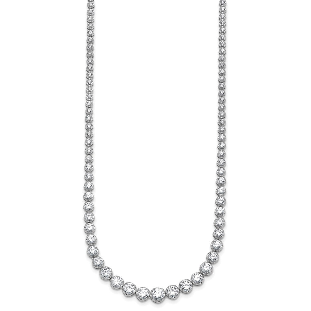 14kw 10 1/20ct Cert Lab Grown Diamond VS+ F+ 16in Graduated Tennis Necklace