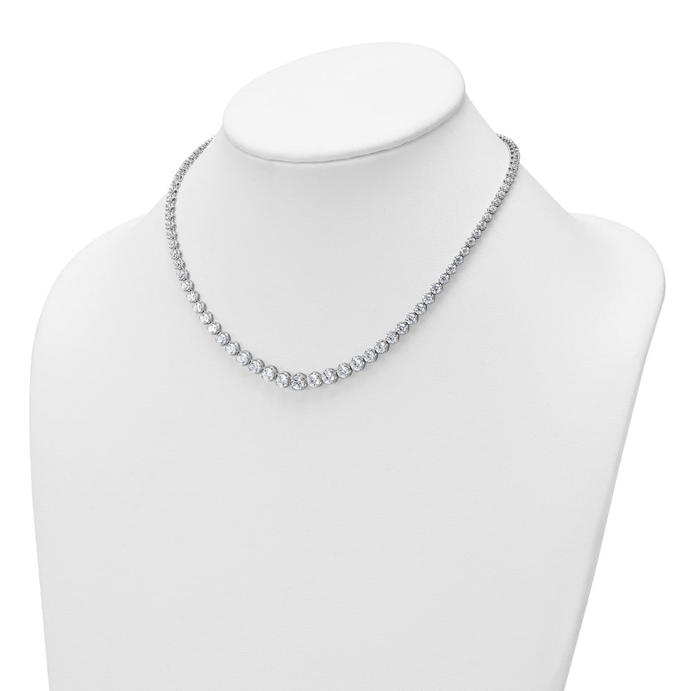 14kw 10 1/20ct Cert Lab Grown Diamond VS+ F+ 16in Graduated Tennis Necklace