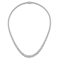 14kw 10 1/20ct Cert Lab Grown Dia VS/SI+ G+ 16in Graduated Tennis Necklace