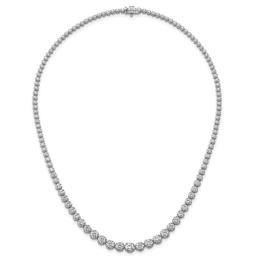 14kw 10 1/2ct Cert Lab Grown Dia VS+ F+ 18in Graduated Tennis Necklace