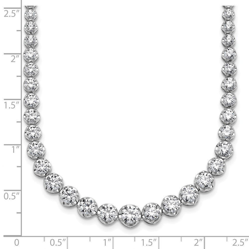 14kw 10 1/2ct Cert Lab Grown Dia VS+ F+ 18in Graduated Tennis Necklace