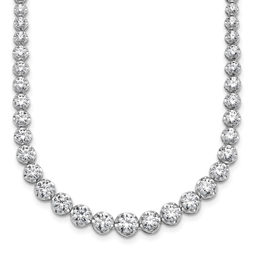 14kw 10 1/2ct Lab Grown Diamond VS+ F+ 18in Graduated Tennis Necklace