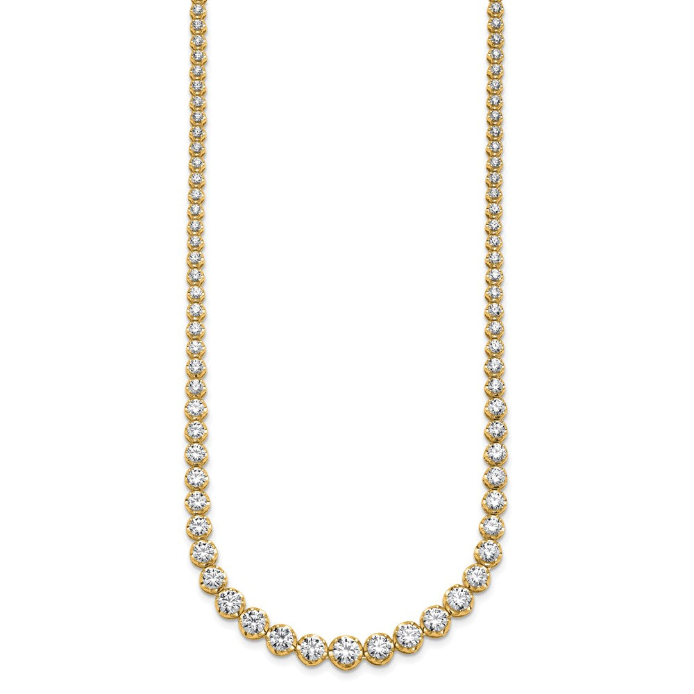 14k 10 1/2ct Cert Lab Grown Dia VS/SI+ G+ 18in Graduated Tennis Necklace