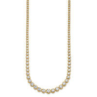 14k 10 1/2ct Cert Lab Grown Dia VS/SI+ G+ 18in Graduated Tennis Necklace