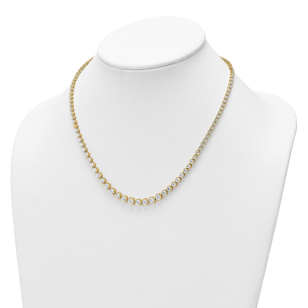 14k 10 1/2ct Cert Lab Grown Dia VS/SI+ G+ 18in Graduated Tennis Necklace