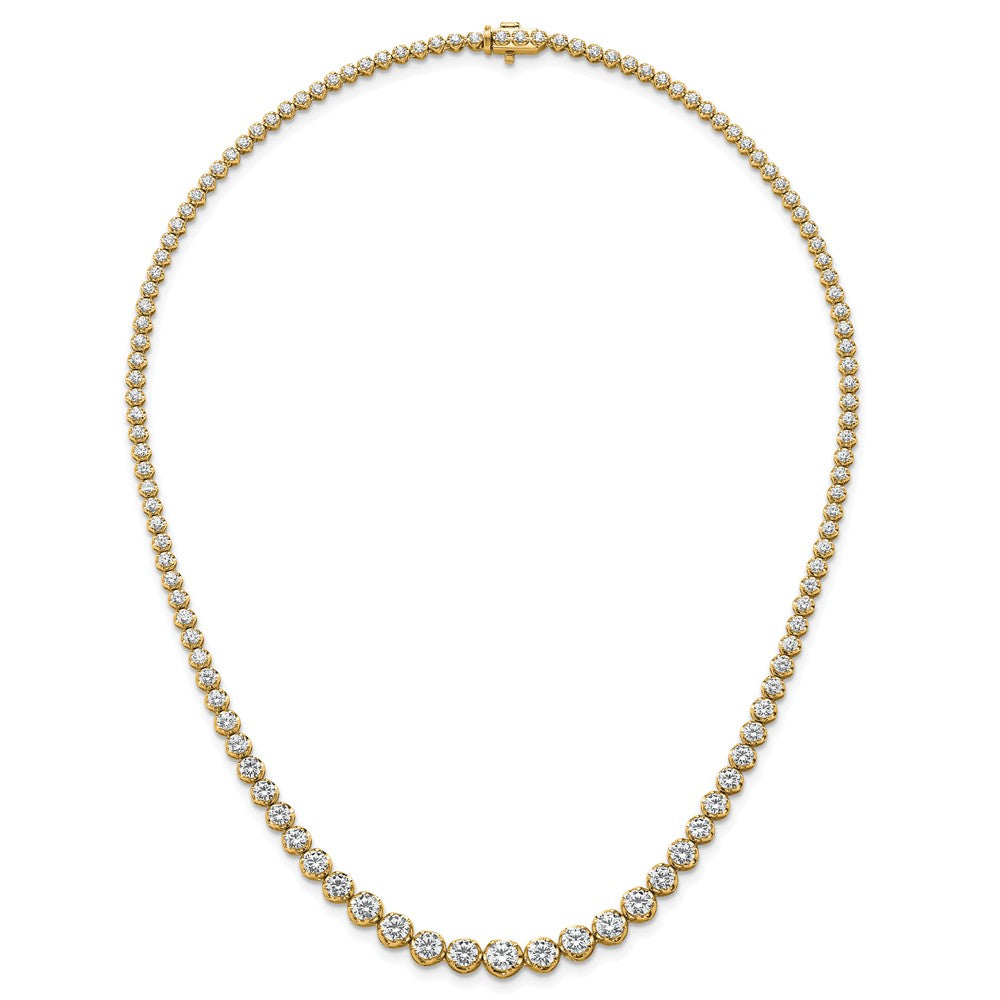 14k 10 1/2ct Lab Grown Diamond VS/SI+ G+ 18in Graduated Tennis Necklace
