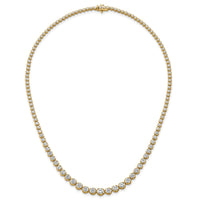14k 10 1/2ct Lab Grown Diamond VS/SI+ G+ 18in Graduated Tennis Necklace