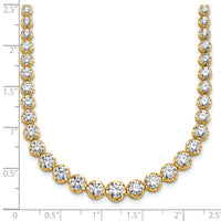 14k 10 1/2ct Cert Lab Grown Dia VS/SI+ G+ 18in Graduated Tennis Necklace