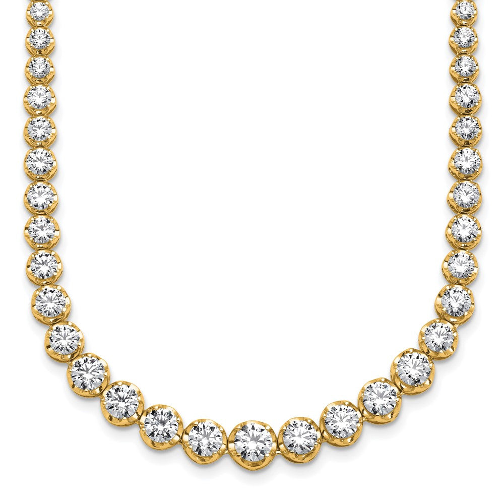 14k 10 1/2ct Cert Lab Grown Dia VS/SI+ G+ 18in Graduated Tennis Necklace