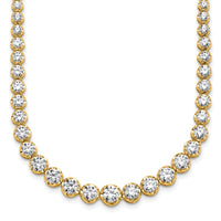 14k 10 1/2ct Lab Grown Diamond VS/SI+ G+ 18in Graduated Tennis Necklace