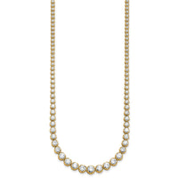 14k 11 1/15ct Cert Lab Grown Dia VS/SI+ G+ 20in Graduated Tennis Necklace
