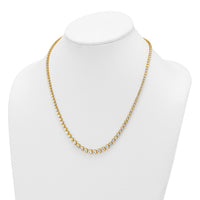 14k 11 1/15ct Cert Lab Grown Dia VS/SI+ G+ 20in Graduated Tennis Necklace