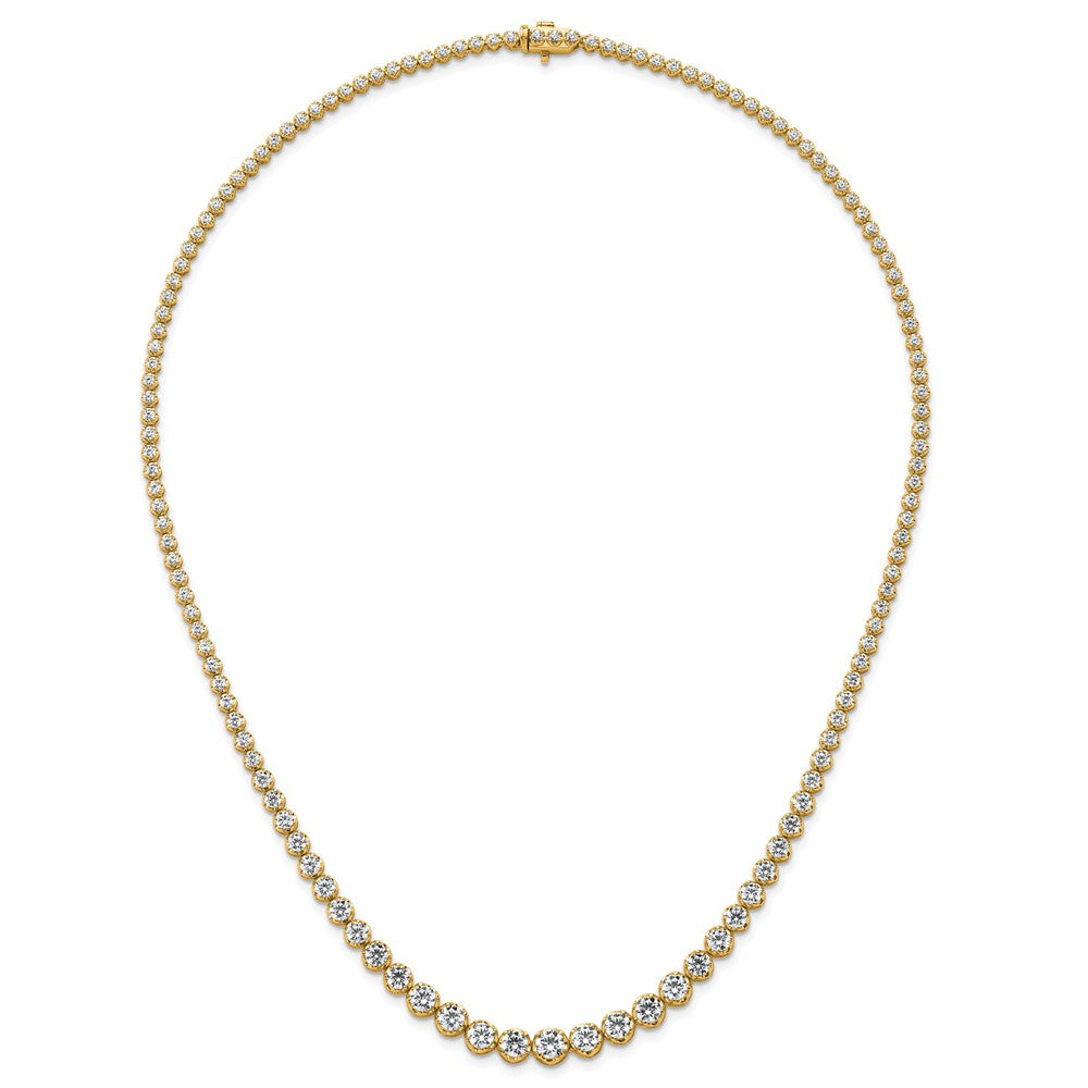 14k 11 1/15ct Cert Lab Grown Diamond VS+ F+ 20in Graduated Tennis Necklace